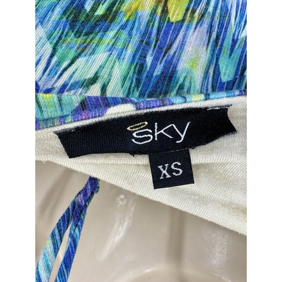 Sky Brand VTG Y2K Maxi Halter Dress Colorful Chevron   Boho Festival Hippie XS - Picture 5 of 7